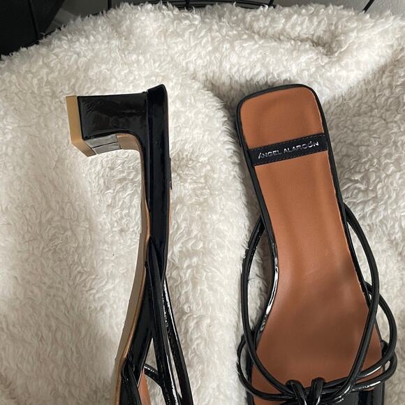 Angel Alarcon Patent Leather Strappy Kitten Heels - Picture 3 of 5